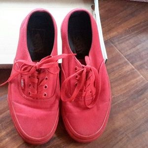 Unisex Red Vans men's 6 women's 7.5